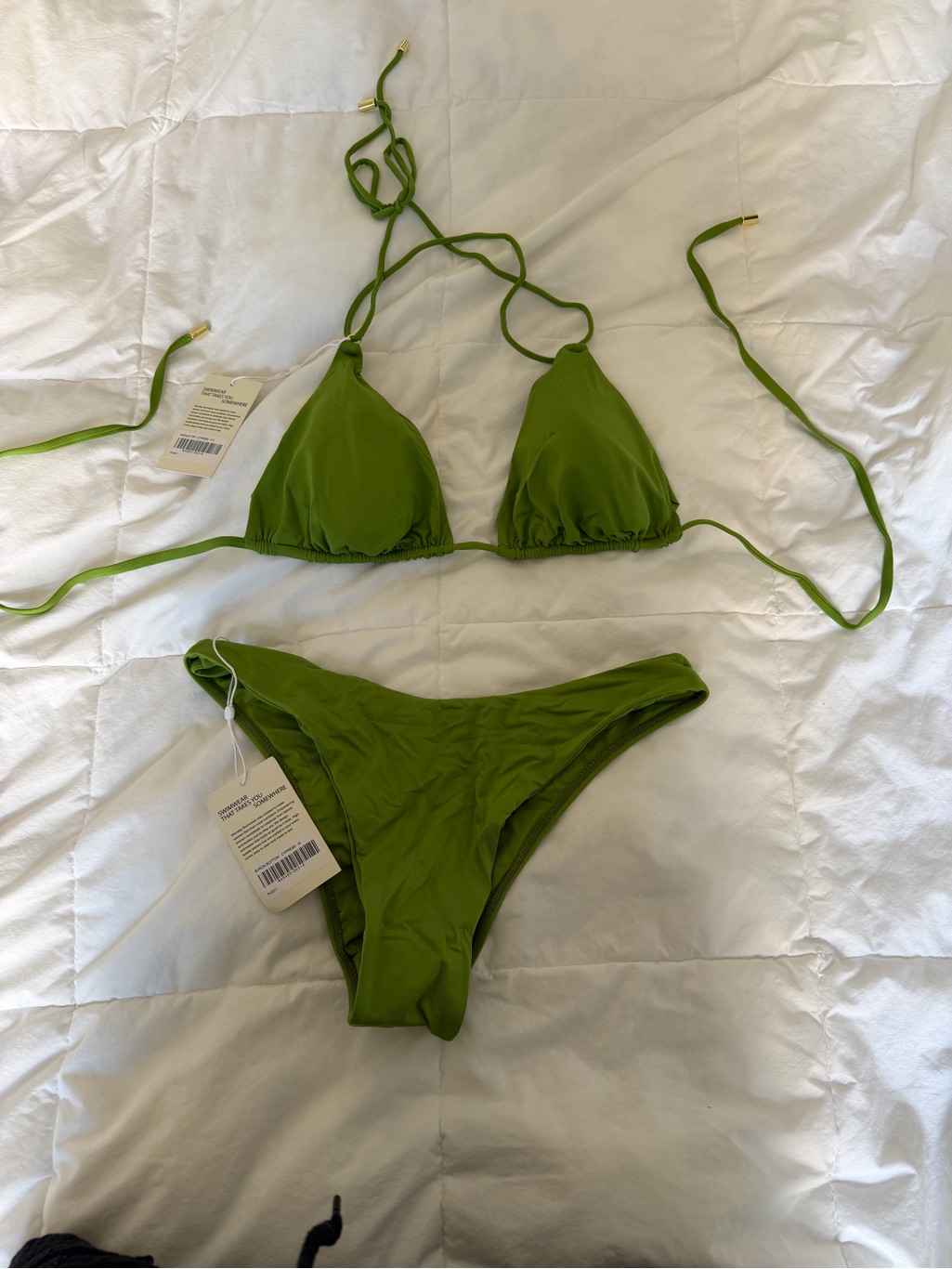 Monday Swimwear Cypress Green Triangle Bikini Top